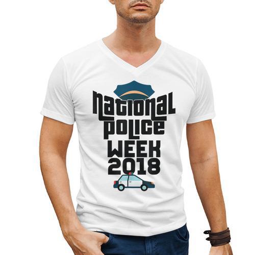 Police Officer National Week T-Shirt Graduation 2018 Men's V-Neck T-Shirt - Best Gift Smart