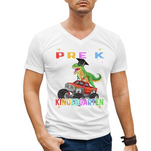 Pre k Graduation 2025 Pre-k Kindergarten Graduate Dinosaur Premium Tri-Blend Men's V-Neck T-Shirt - Best Gift Smart