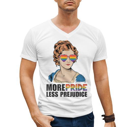 Pride And Prejudice Book Jane Austen Merch LGBTQ Men's V-Neck T-Shirt - Bookorys