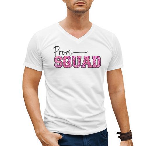Prom Squad Prom Graduation Class Of 2024 Leopard Matching Men's V-Neck T-Shirt - Best Gift Smart