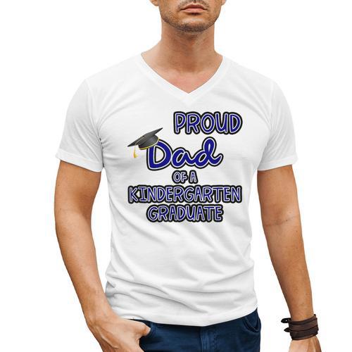 Proud Dad Of a Kindergarten Graduate Graduation TShirt Men's V-Neck T-Shirt - Best Gift Smart