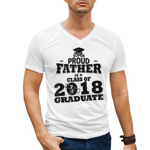 Proud Father Of A Class Of 2018 Graduate Tee Graduation Z1 Men's V-Neck T-Shirt - Best Gift Smart