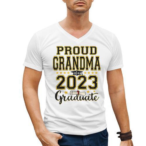 Proud Grandma Of A 2023 Graduate Graduation Men's V-Neck T-Shirt - Best Gift Smart