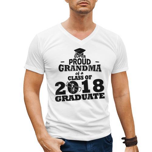 Proud Grandma Of A Class Of 2018 Tee Graduate Graduation Z1 Men's V-Neck T-Shirt - Best Gift Smart