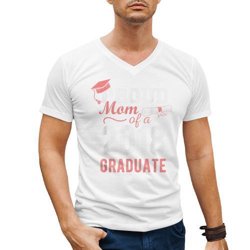 Proud Mom Of A Class 2018 Graduate Graduation Shirt Men's V-Neck T-Shirt - Best Gift Smart