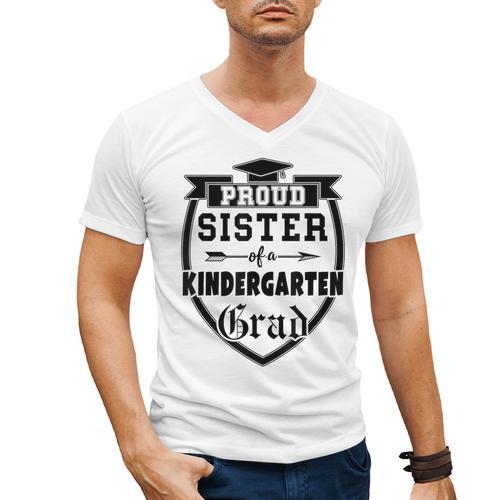 Proud Sister Of a Kindergarten Grad Graduation Shirt Men's V-Neck T-Shirt - Best Gift Smart