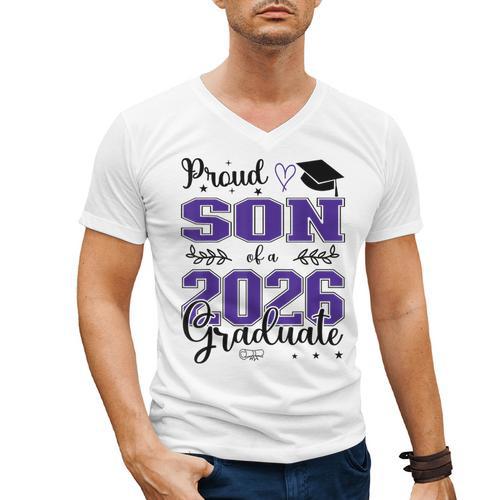 Proud Son Of a Class Of 2026 Graduate For Graduation Men's V-Neck T-Shirt - Best Gift Smart