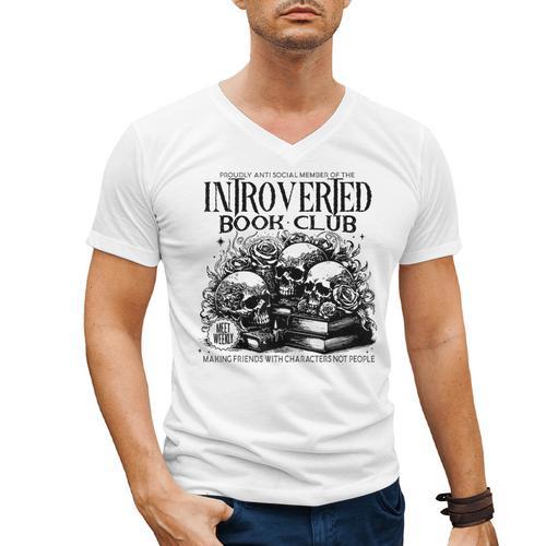 Proudly Anti Social Member Of The Introverted Book Club Men's V-Neck T-Shirt - Bookorys CA