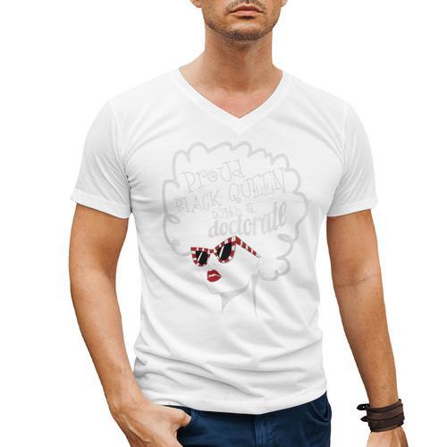 Queen PhD Doctorate Degree Graduation EdD PsyD Premium Tri-Blend Men's V-Neck T-Shirt - Best Gift Smart