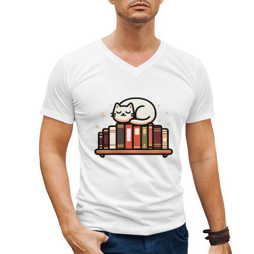 Read More Banned Books Reader Cat Lover Librarian Freedom Men's V-Neck T-Shirt - Bookorys AU