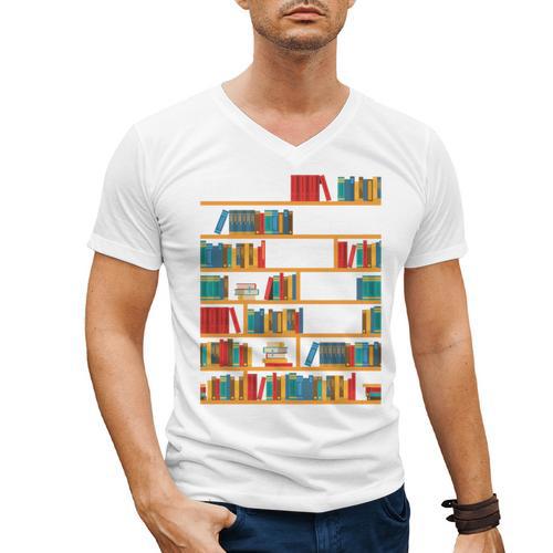 Reading Shirt There Is No Such Thing As Too Many Books Men's V-Neck T-Shirt - Bookorys