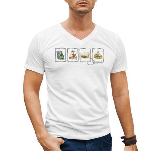 Reading Silly Goose Teacher Bookish Librarian Book Lover Men's V-Neck T-Shirt - Bookorys
