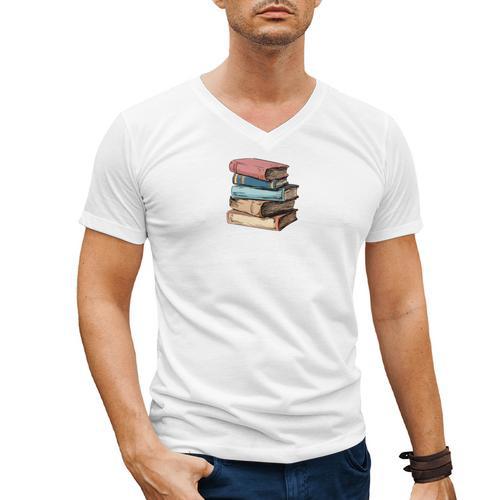 Retro Sometimes I Think I Read Too Much For Book Lover Men's V-Neck T-Shirt - Bookorys DE