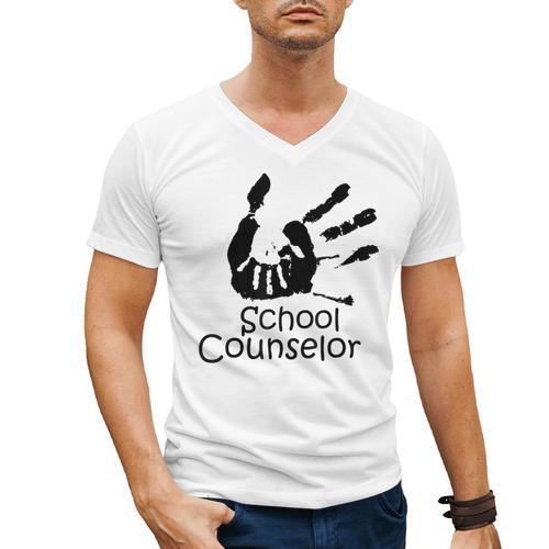 School Counselor t Shirt School Teacher Graduation Idea Men's V-Neck T-Shirt - Best Gift Smart