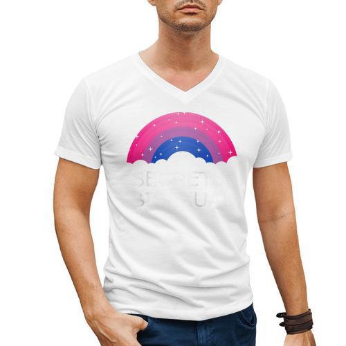 Secretly Bisexual Bi Introvert Bi Pride Antisocial LGBTQ Raglan Baseball Tee Men's V-Neck T-Shirt - Raresse