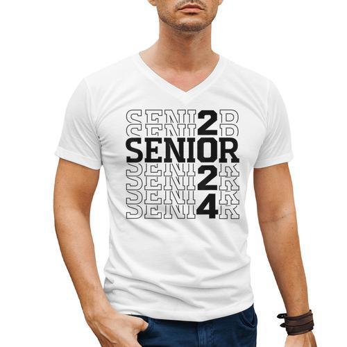 Senior 2024 Class Of 2024 Graduation 2024 Women Boy Girl Men's V-Neck T-Shirt - Best Gift Smart