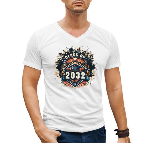 Senior 2032 Class Of 2032 Seniors Graduation 2032 Senior 32 Men's V-Neck T-Shirt - Best Gift Smart