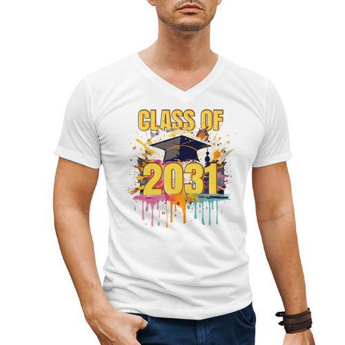 Senior 31 Class Of 2031 Back To School Graduation 2031 Men's V-Neck T-Shirt - Best Gift Smart