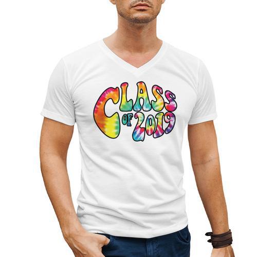 Senior Class Of 2019 Boho Tie Dye Graduation Men's V-Neck T-Shirt - Best Gift Smart