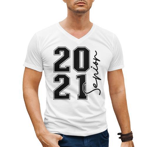 Senior Class Of 2021 Graduation High School College Men's V-Neck T-Shirt - Best Gift Smart