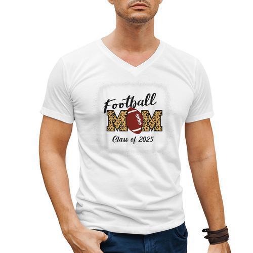 Senior Football Mom Class Of 2025 Graduation Graduate Men's V-Neck T-Shirt - Best Gift Smart