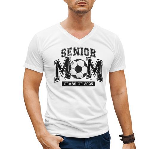 Senior Mom 2025 Soccer Mom Class Of 2025 Graduation Men's V-Neck T-Shirt - Best Gift Smart