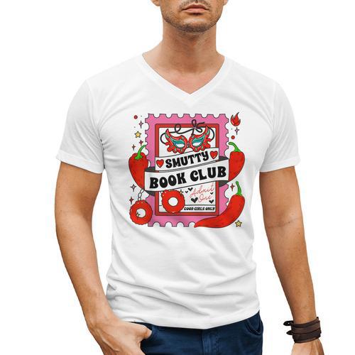 Smut Reader Smutty Vibes Spicy Romance Smutty Book Club Men's V-Neck T-Shirt - Bookorys