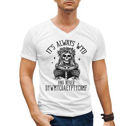 Smutty Spicy Book Its Always WYD And Never DYWMTCOAEYPTYCOMF Men's V-Neck T-Shirt - Bookorys DE