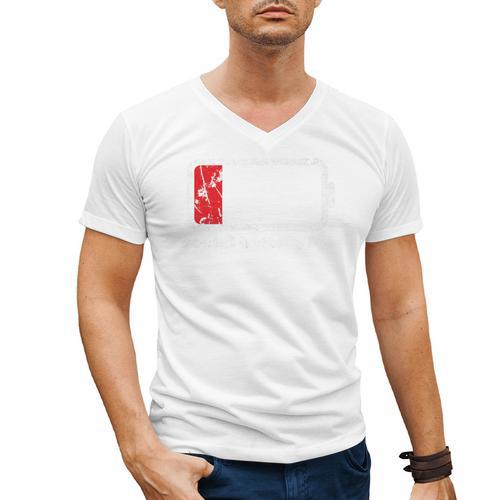 Social Battery Low Introvert Premium Men's V-Neck T-Shirt - Raresse