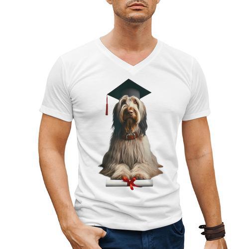 Spinone Italiano Dog Graduation Cap School Graduate Owner Men Women Kids Men's V-Neck T-Shirt - Best Gift Smart