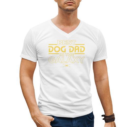 Star Wars Best Dog Dad In The Galaxy Birthday Father’s Day Premium Tri-Blend Men's V-Neck T-Shirt - Father's Day Fun
