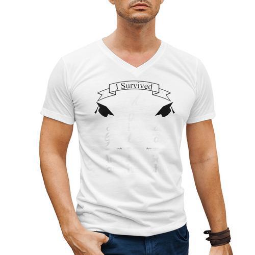 I Survived My Son's High School Graduation Shirt Graduate Men's V-Neck T-Shirt - Best Gift Smart