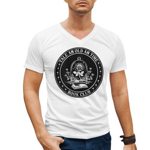 Tale As Old As Time Book Club Rose Men's V-Neck T-Shirt - Bookorys
