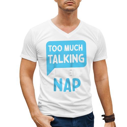 Too Much Talking I Need A Nap For Introverts Raglan Baseball Tee Men's V-Neck T-Shirt - Raresse