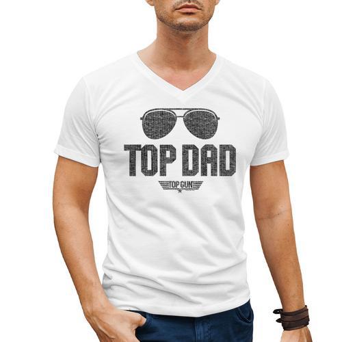 Top Gun Top Dad Men's V-Neck T-Shirt - Father's Day Fun