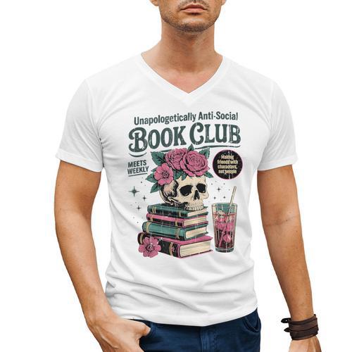 Unapologetically Anti Social Book Club Men's V-Neck T-Shirt - Bookorys DE