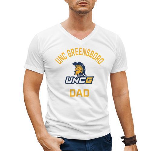 UNC Greensboro UNCG Spartans Arched Dad Men's V-Neck T-Shirt - Father's Day Fun