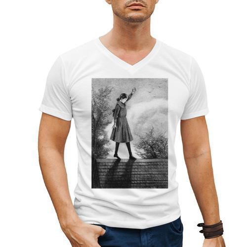 Vintage Anne Of Green Gables -Roof Scene From Book Premium Tri-Blend T-Shirt Men's V-Neck T-Shirt - Bookorys DE