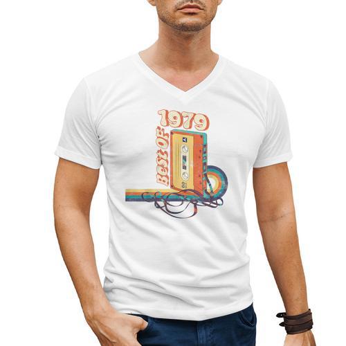 Vintage Best Of 1979 41st Birthday Graduation Cassette Tape Men's V-Neck T-Shirt - Best Gift Smart