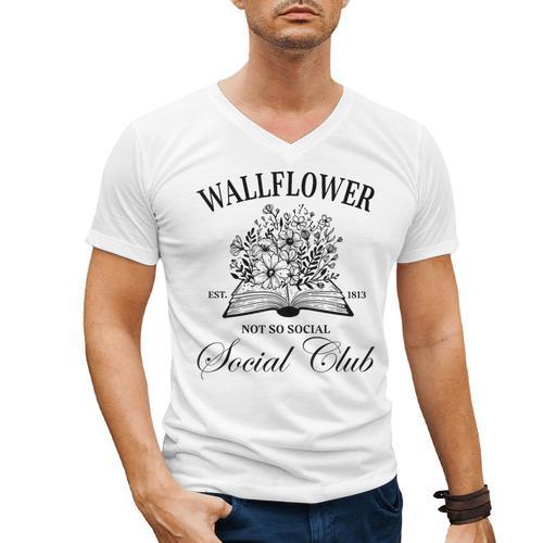 Wallflower Social Club Wildflower Social Club Book Lover Men's V-Neck T-Shirt - Bookorys CA