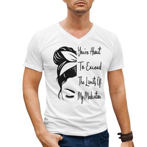 You'Re About To Exceed The Limits Of My Medication Introvert Raglan Baseball Tee Men's V-Neck T-Shirt - Raresse
