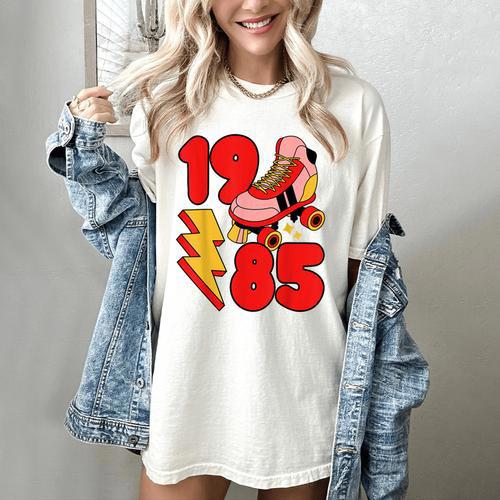 1985 Retro Roller Skate Vintage 80s Nostalgia Collector Women's Comfort Colors T-Shirt - Figerry