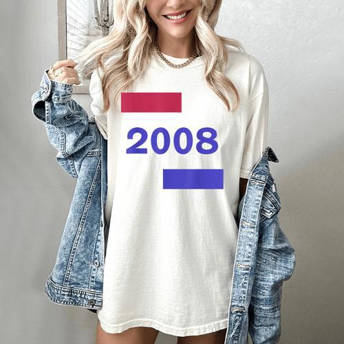 2008 Year Bold Statement Timeless Memory Birthday Women's Comfort Colors T-Shirt - Easessy