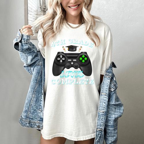 4th Grade Level Complete Gamer 4 Grade Graduation Women's Comfort Colors T-Shirt - Best Gift Smart