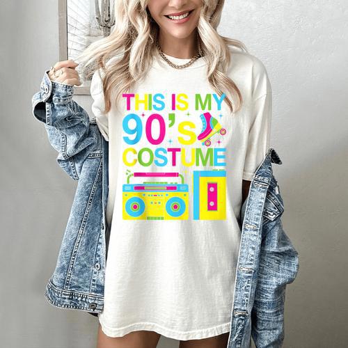 This Is My 90's Costume Retro 1990s Style Cassette Nostalgia Women's Comfort Colors T-Shirt - Figerry