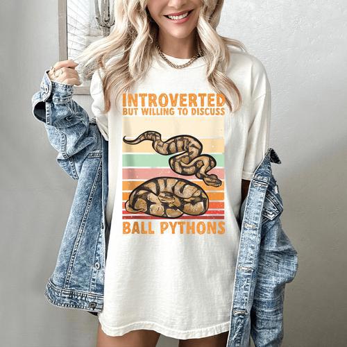 Ball Python Snake Introvert Ball Python Women's Comfort Colors T-Shirt - Raresse