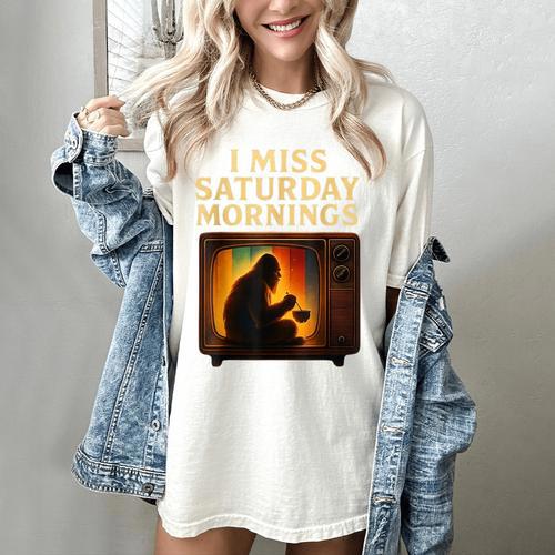 Bigfoot Saturday Morning Nostalgia Women's Comfort Colors T-Shirt - Figerry