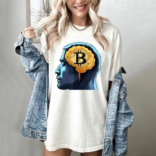 Bitcoin Human Brain Memory Clever Smart Intelligence Women's Comfort Colors T-Shirt - Easessy