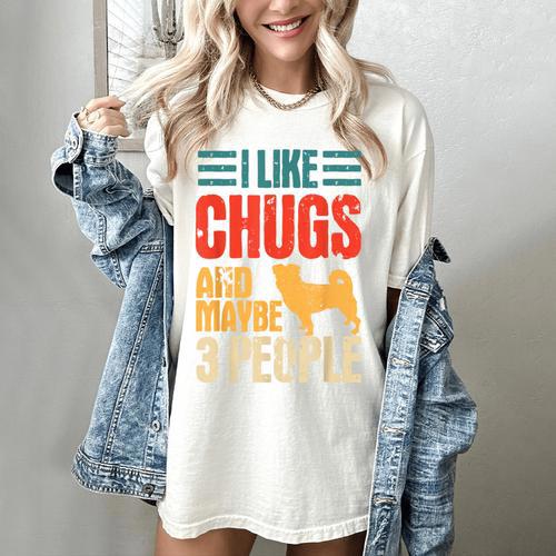 Chug Dog Retro Vintage Pughuahua Owner Fur Parent Introvert Women's Comfort Colors T-Shirt - Raresse