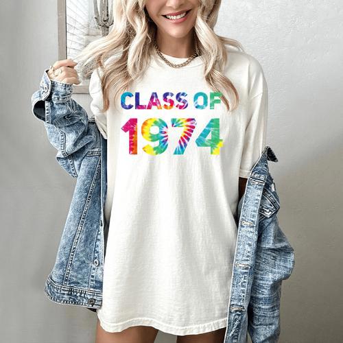 Class Of 1974 School Reunion College Highschool Graduation Women's Comfort Colors T-Shirt - Best Gift Smart
